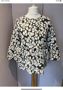 Cos Grey Cream Pebble Embossed Pattern Tunic Top Med VGC B4 - Picture 1 of 9