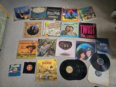 Large Lot Of Vintage Rock Pop Mix Single Vynil Records - Photo 1/4