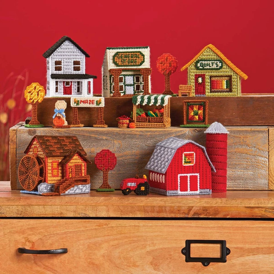 Herrschners® Harvest Village Plastic Canvas Kit - Image 1 of 1