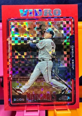 2005 Topps Chrome Update Red X-Fractors #67 - Jose Vidro - SP #'d 15/65 - Image 1 of 2