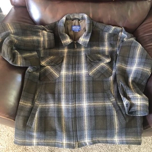 Pendleton Full Zip Wool Bomber Jacket Mens XL Plaid Thinsulate Western - Bild 1 von 11