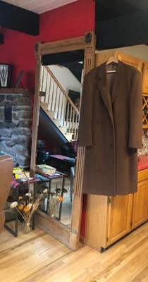 46L Long  Vintage Silver Cloud Camel  Cashmere/Wool Single-Breasted Overcoat Top - Image 1 of 4