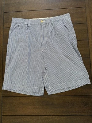 Polo Golf Ralph Lauren Shorts Mens 32 Blue White Fairway Short Gingham Pleated - Image 1 of 4