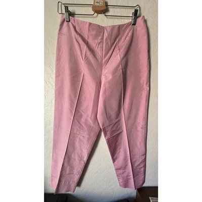 Real Clothes Saks Fifth Avenue Pink Silk Pants Size 10 - Image 1 of 3