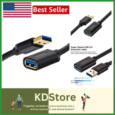 High-Speed USB 3.0 Extension Cable 3Ft for Seamless Data Transfer - Image 1 of 4