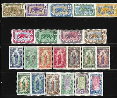 Middle Congo French  1907  #1-#22, Complete Set (all 22)  Mint/LH FOG VF Unique - Image 1 of 2