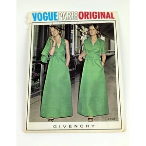 Vestido de Noche y Chaqueta Años 70 Givenchy Patrón Costura, Talla 10 UC De Colección Vogue 2792 - Imagen 1 de 7
