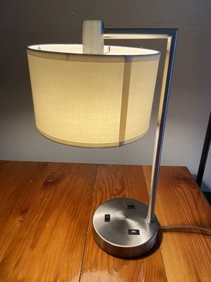 Pacific Coasts  LTG Desk Table Lamp Brushed Nickel with USB Outlet for Bedroom - Image 1 of 4