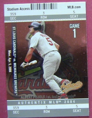 ALBERT PUJOLS, 2004 FLEER SHOWCASE AUTHENTIX #1, CARDINALS - Image 1 of 2