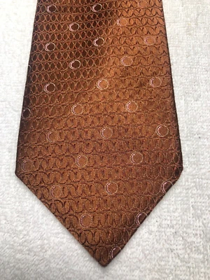 Gravata masculina CALVIN KLEIN FERRUGEM COM BRANCO 3,75 X 59 nova com etiquetas - Imagem 1 de 4