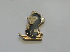 Teddy Bear Ski Skiing Pin (#323)