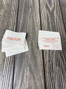 Milton Bradley Operation 1965 Replacement Pieces Parts Doctor Cards - Picture 1 of 3