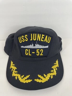 VTG USS JUNEAU CL-52 SNAPBACK NAVY HAT CAP Made In USA Scrambled Eggs Foto 1 de 4
