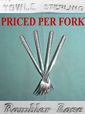 TOWLE STERLING 5 3/4" SEAFOOD / COCKTAIL FORK(S) ~ RAMBLER ROSE ~ NO MONO