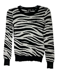 Suéter Express Mujer Estampado Animal Manga Larga Negro/Marfil Estampado Cebra Talla XS/TP - Imagen 1 de 5
