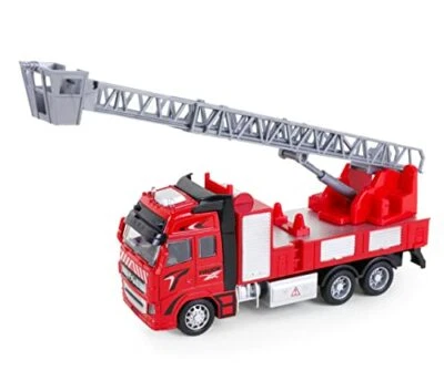 Toyland® 19cmDieCast Red PullBack And Go Toy FireEngine HL505-EXTENDABLELADDERTL - Image 1 of 4