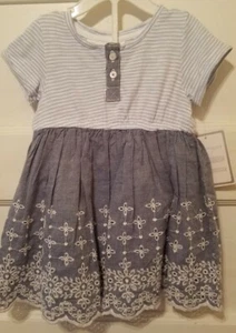 Lot de 2 fleurs robe bleu et blanc Koala enfant bébé fille taille 12 mois neuf avec étiquette - Photo 1/6