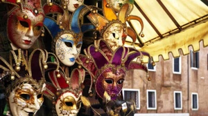 MASCHERE VENEZIANE IN CERAMICA - FATTE E DIPINTE A MANO IN ITALIA - VARI MODELLI - Afbeelding 1 van 11