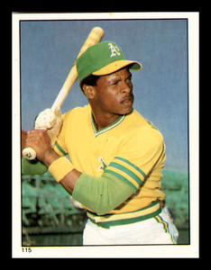 1981 Topps Stickers Rickey Henderson HOF 2nd Year #115 Near Mint NM