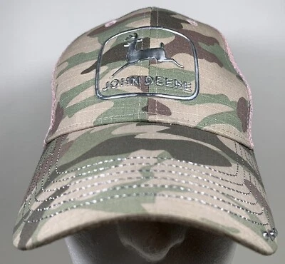 Gorra John Deere Verde Camuflaje Rosa Joya Granjero Tractor Niña Cultivos Gorra Foto 1 de 4