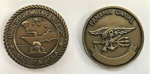 Navy SEAL Unit 8 Panama Vintage Challenge Coin HOOYAH NSWC Special Warfare UDT