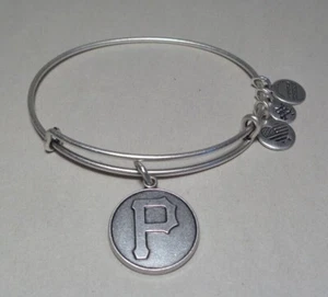 Alex and Ani PITTSBURGH PIRATE CAP LOGO Silver Finish New Charm Bangle Bracelet - Picture 1 of 11