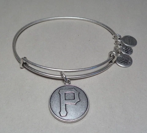 Alex and Ani PITTSBURGH PIRATE CAP LOGO Silver Finish New Charm Bangle Bracelet Cover