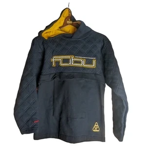 Vintage FUBU Pullover Hoodie Sweater Size Youth Boys XL 16/18 Black Yellow  - Picture 1 of 8