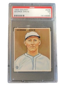 George Davis 1933 Goudey PSA 3 VG Baseball Card #236