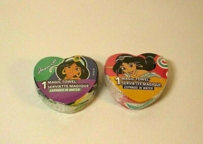 Disney Princess Jasmine Magic Towel Washcloth Set LOT of 2 NEW - Image 1 of 2