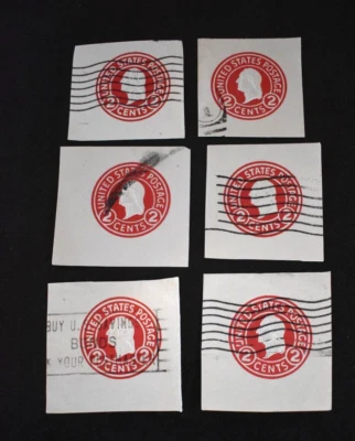 6 - 1915 - U.S. Envelope Cuts Sc# U430 2 Cent Washington - Used. b - Image 1 of 4