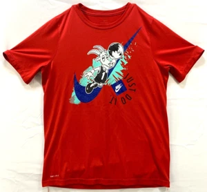 Nike Dri Fit T-Shirt Youth Size XL Red Cartoon Goat Basketball Just Do It - Picture 1 of 15