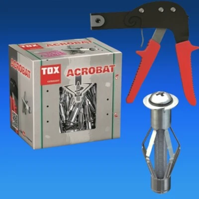 TOX-DÜBEL Metall Hohlraumdübel TOX ACROBAT Rigipsdübel Trockenbau WAHLWEISE Dübelzange
