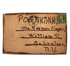Johnstown New York Seaman Hogan William St Antique Leather Postcard Posted 1910