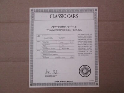 Danbury Mint Paperwork 1958 Ferrari 250 Testa Rossa - Image 1 of 2