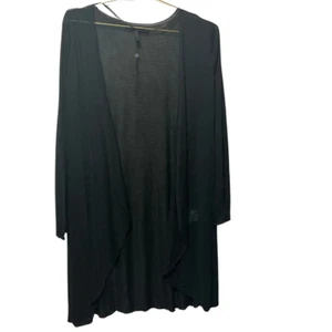 BCBG Maxazria Sheer Open Cardigan Long Size XL Black Swimsuit Cover-Up - Picture 1 of 8