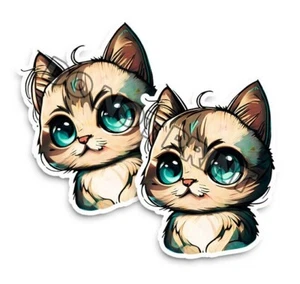 Juego de 2 pegatinas troqueladas para bebé gatito gato gatito M33004 - Imagen 1 de 2