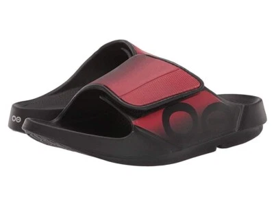 OOFOS OOahh Sport Flex Black Red Men's 14 Recovery Shoes - Image 1 of 3