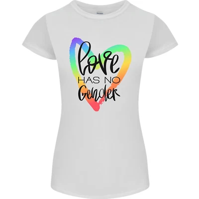 LGBT Love Has No Gender Gay Pride Day Womens Petite Cut T-Shirt - Image 1 of 4