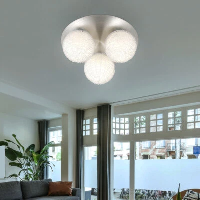 Design Soffitto Lampada Vetro Sfera Treccia Faretto Alluminio Ospiti Camera Luce - Immagine 1 di 4