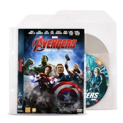 3L DVD Sleeves with Binders Holes and Protective Felt Pack of 50 for DVD Storage - Image 1 of 4