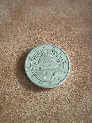 Pièces de 50 centimes de 2002 rare origine Autriche  - Photo 1/3
