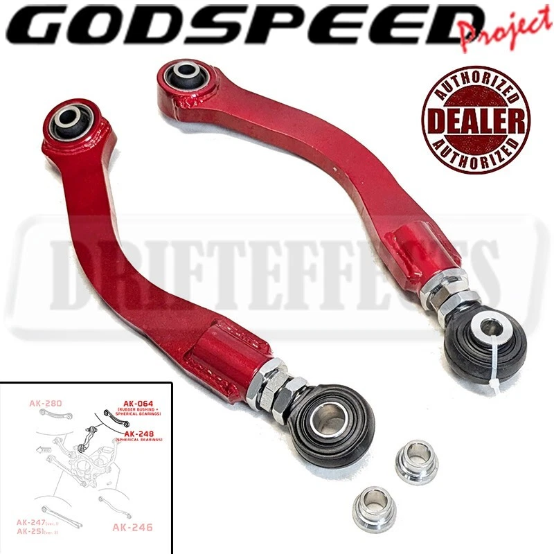 Kit de brazo inclinable superior trasero ajustable Godspeed esférico para Chrysler 300 2005-23 Foto 1 de 4