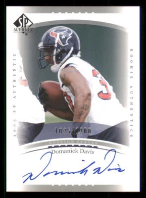 2003 SP Authentic #229 Domanick Davis AU RC /1200 - Image 1 of 2