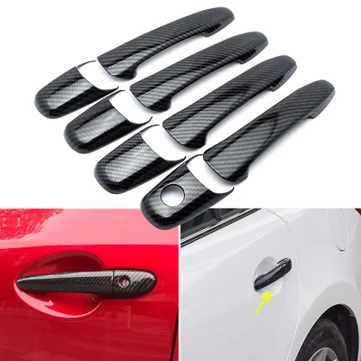 Manija de puerta patrón de fibra de carbono cubierta embellecedor para Ford Fusion Edge Mustang 2005-14 Foto 1 de 4