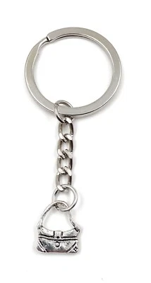 Portachiavi Piccola Borsa Argento Metallo Charm - Immagine 1 di 4