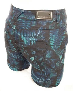 Pantalon fleurs Freeman T Porter femme 7/8 cropped bleu Nataly 25696 - Imagen 1 de 11