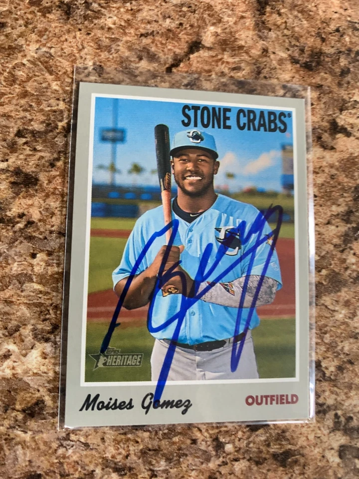 Moises Gomez Signed 2019 Topps Heritage Minor League Auto Rc Tampa Bay Rays # 4 - Image 1 of 1