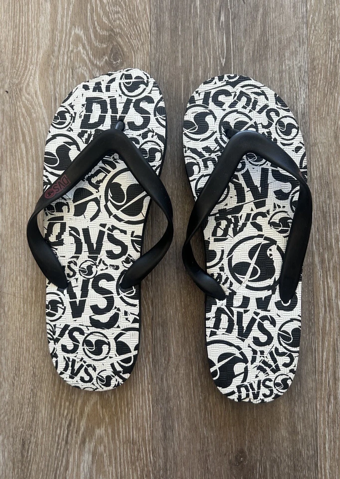 NEW DVS SHOES GOLF SURF SNOW SUP  LONGBOARD SKATEBOARD SANDALS 10 FREE STICKER - Image 1 of 3