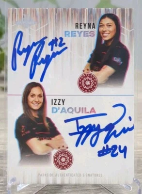 2023 Parkside NWSL Vol 2 #/200 Reyna Reyes Izzy D'Aquila #SS-RRID Rookie Auto RC - Image 1 of 2